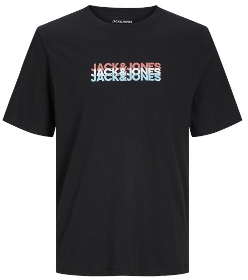 Jack & Jones JJCYBER T-Shirt Black - Тениски - мъжки тениски големи размери