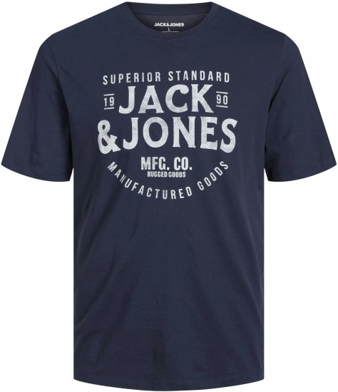 Jack & Jones JJJEANS T-Shirt Navy - Тениски - мъжки тениски големи размери