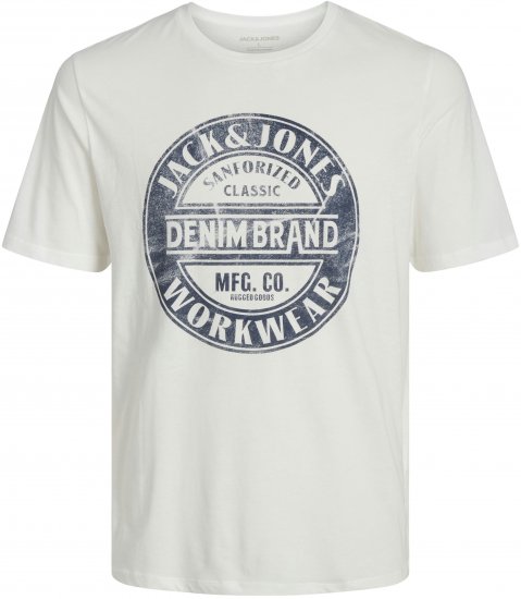 Jack & Jones JJJEANS T-shirt White - Тениски - мъжки тениски големи размери