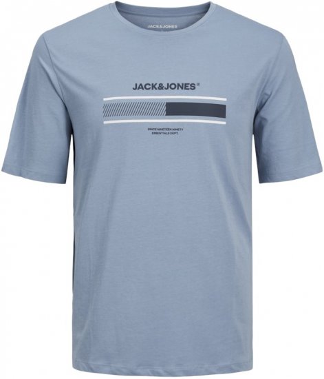 Jack & Jones SOUTH T-Shirt Light Blue - Тениски - мъжки тениски големи размери