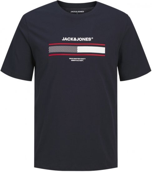 Jack & Jones SOUTH T-Shirt Navy Blazer - Тениски - мъжки тениски големи размери