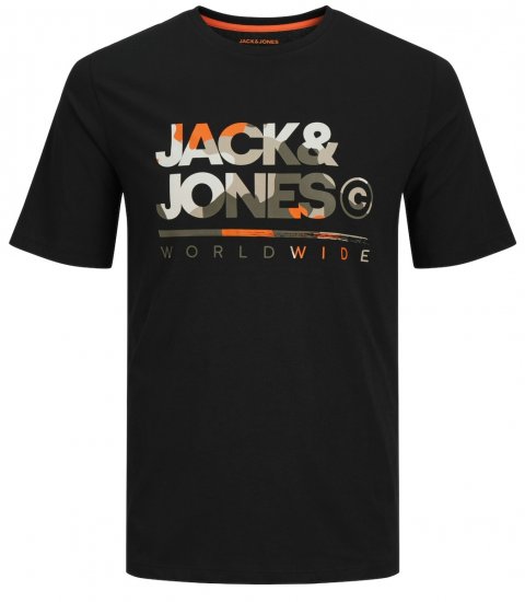 Jack & Jones JJLUKE T-Shirt Black - Тениски - мъжки тениски големи размери