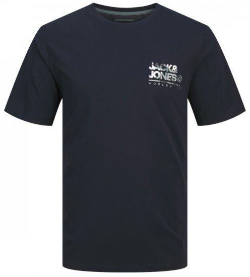 Jack & Jones JJLUKE T-Shirt Navy Blazer - Тениски - мъжки тениски големи размери