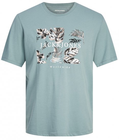Jack & Jones JJFLOOR T-Shirt Goblin Blue - Тениски - мъжки тениски големи размери