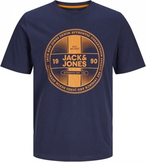 Jack & Jones JJRIO T-Shirt Navy Blazer - Тениски - мъжки тениски големи размери
