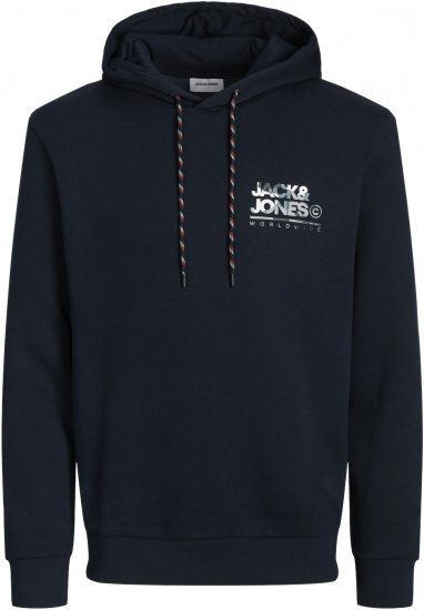 Jack & Jones JJLUKE Hoodie Navy Blazer - Суичъри & cуичъри с качулка - мъжки суичъри големи размери