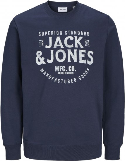 Jack & Jones JJJEANS Sweatshirt Navy Blazer - Суичъри & cуичъри с качулка - мъжки суичъри големи размери