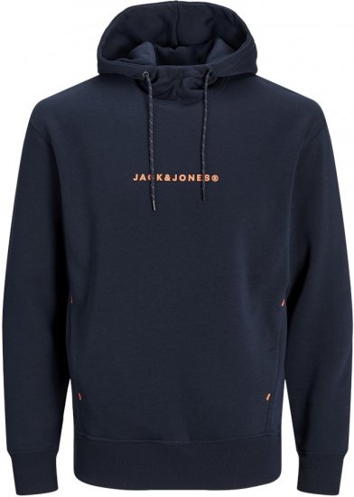 Jack & Jones TREE Hoodie Navy Blazer - Суичъри & cуичъри с качулка - мъжки суичъри големи размери
