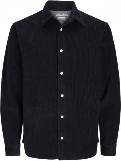 Jack & Jones CORDUROY Shirt Black - Ризи - мъжки ризи големи размери