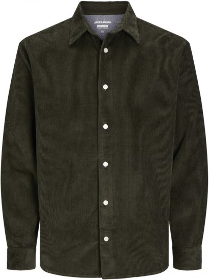 Jack & Jones CORDUROY Shirt Green - Ризи - мъжки ризи големи размери