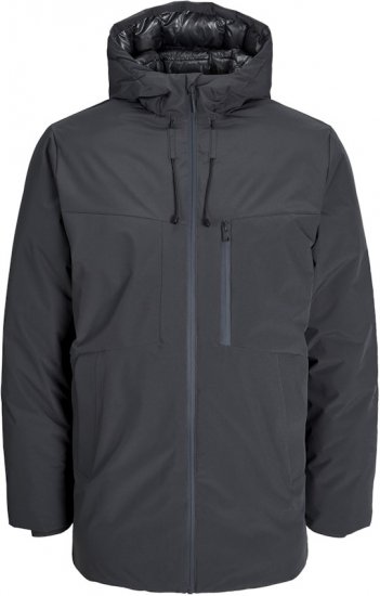 Jack & Jones PAYNE Windproof Parka Dark Grey - Якета - мъжки якета големи размери