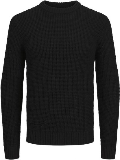 Jack & Jones LIAM Knitted Sweater Black - Суичъри & cуичъри с качулка - мъжки суичъри големи размери