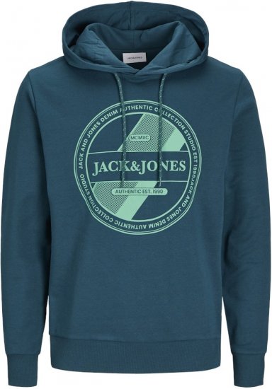 Jack & Jones RIO Hoodie Deep Teal - Суичъри & cуичъри с качулка - мъжки суичъри големи размери