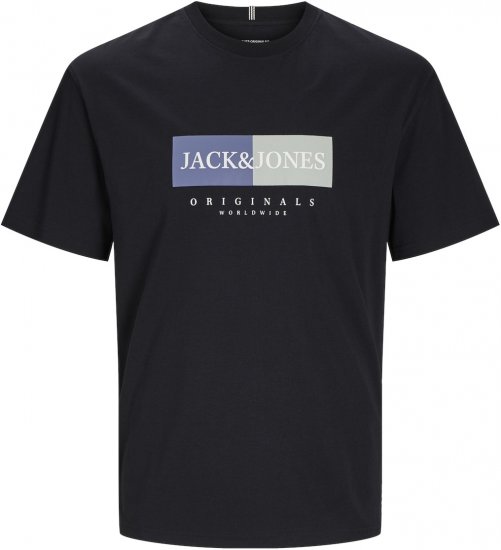 Jack & Jones JORFREDERIKSBERG T-Shirt Black - Тениски - мъжки тениски големи размери