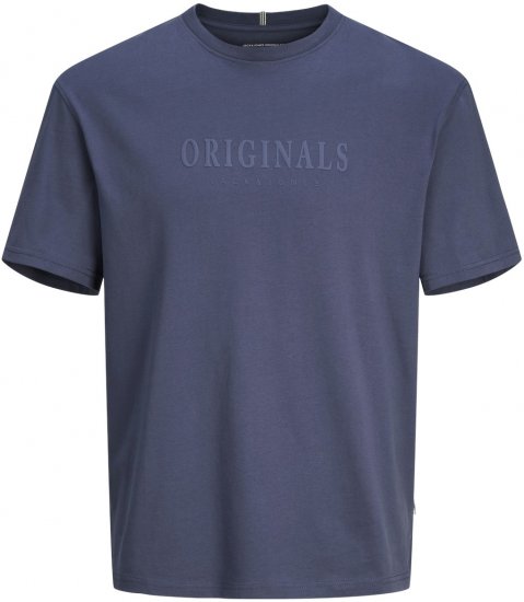 Jack & Jones JORFREDERIKSBERG T-Shirt Blue - Тениски - мъжки тениски големи размери