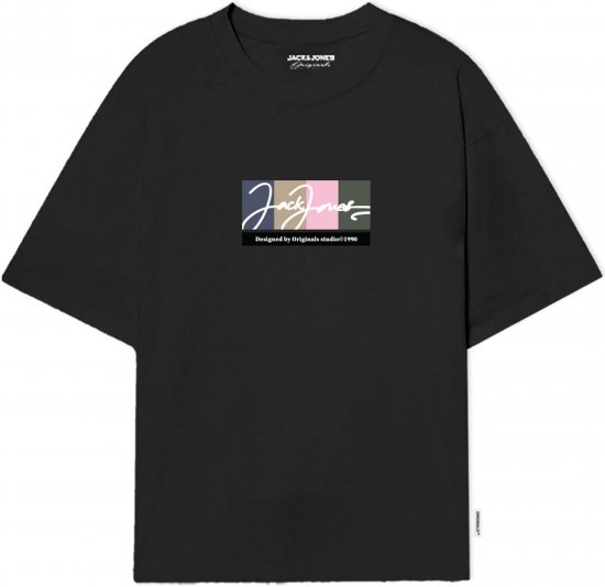 Jack & Jones Portland T-Shirt Black - Тениски - мъжки тениски големи размери