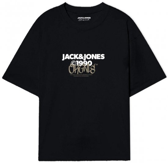 Jack & Jones JORBUSHWICK T-Shirt Black - Тениски - мъжки тениски големи размери