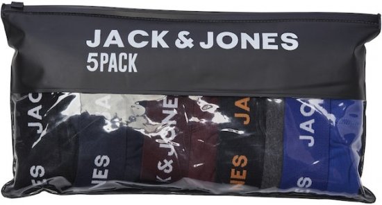 Jack & Jones EVERYDAY Trunks 5 Pack Black - Бельо & Бански шорти - Мъжко бельо големи размери