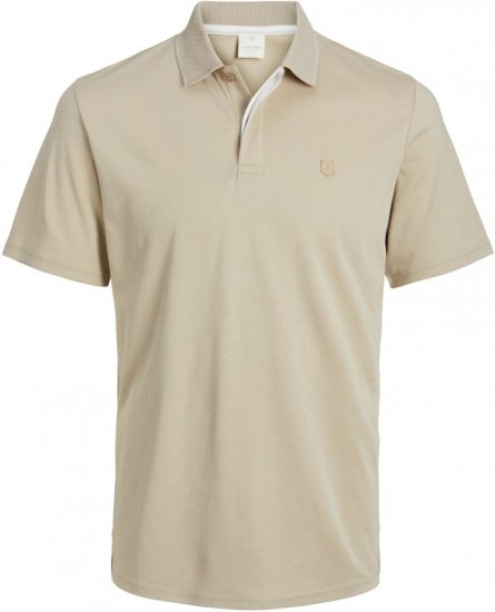 Jack & Jones Rodney Polo Shirt Fields Of Rye - Поло тениски - мъжки тениски с яка големи размери