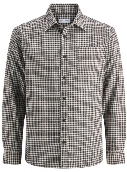 Jack & Jones Mini Check Long Sleeve Shirt Navy Blazer - Ризи - мъжки ризи големи размери