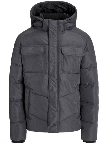 Jack & Jones Morgan Puffer Jacket Dark Grey Melange - Якета - мъжки якета големи размери