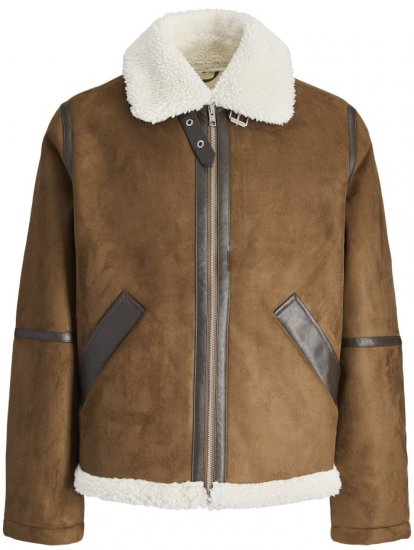 Jack & Jones Cole Aviator Jacket Cognac - Якета - мъжки якета големи размери