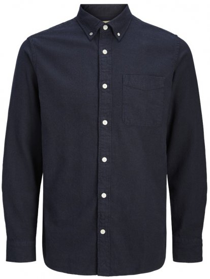 Jack & Jones Brook Twill Long Sleeve Shirt Dark Navy - Ризи - мъжки ризи големи размери