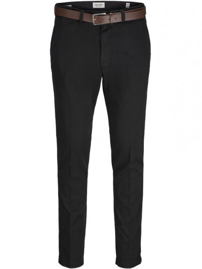 Jack & Jones Marco Franco Chino With Belt Black - Дънки и панталони - мъжки Дънки и панталони големи размери
