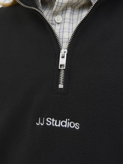 Jack & Jones Soho Half Zip Fleece Sweatshirt Black - Суичъри & cуичъри с качулка - мъжки суичъри големи размери
