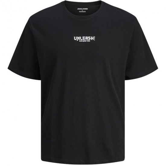 Jack & Jones Miko Crew Neck T-Shirt Black - Тениски - мъжки тениски големи размери