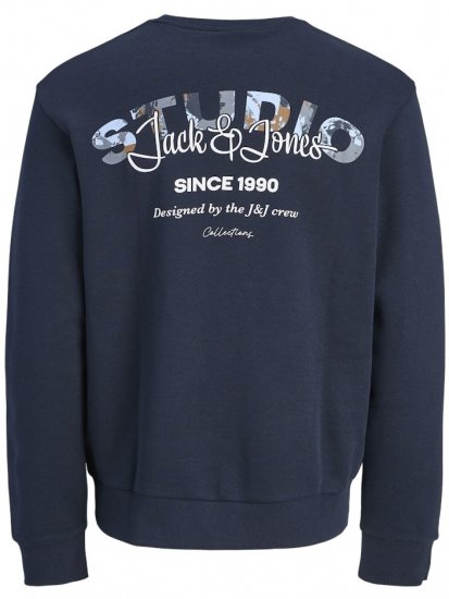 Jack & Jones Yuki Back Print Crew Neck Sweatshirt Sky Captain - Суичъри & cуичъри с качулка - мъжки суичъри големи размери