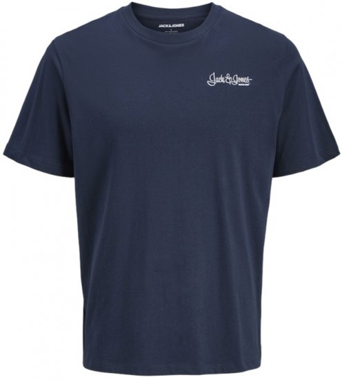 Jack & Jones Yuki Back Print Crew Neck T-Shirt Sky Captain - Тениски - мъжки тениски големи размери