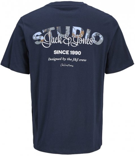 Jack & Jones Yuki Back Print Crew Neck T-Shirt Sky Captain - Тениски - мъжки тениски големи размери