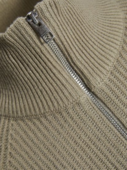 Jack & Jones Pannel Knit Half Zip Pullover Crockery - Суичъри & cуичъри с качулка - мъжки суичъри големи размери