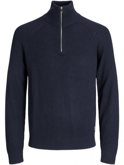 Jack & Jones Pannel Knit Half Zip Pullover Sky Captain - Суичъри & cуичъри с качулка - мъжки суичъри големи размери