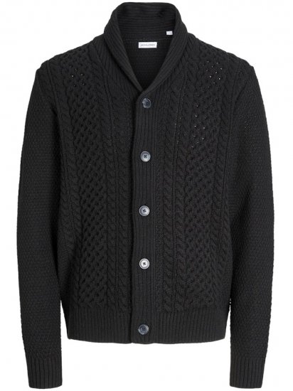 Jack & Jones Paul Shawl Knit Cardigan Black - Суичъри & cуичъри с качулка - мъжки суичъри големи размери