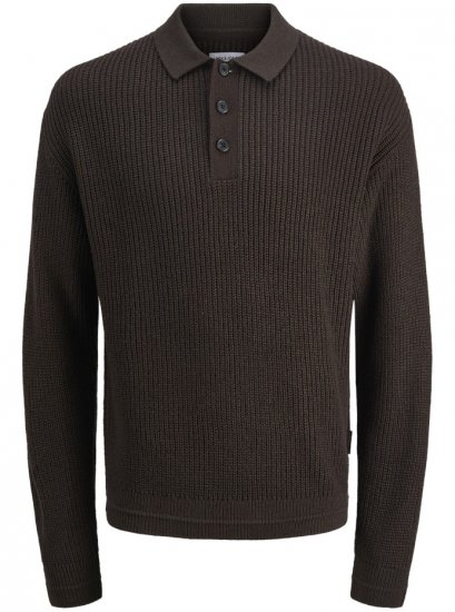 Jack & Jones Kaito Knit Polo Pullover Delicioso - Суичъри & cуичъри с качулка - мъжки суичъри големи размери