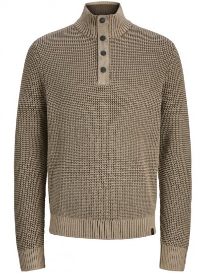Jack & Jones Ethan High Neck Knit Pullover Crockery - Суичъри & cуичъри с качулка - мъжки суичъри големи размери