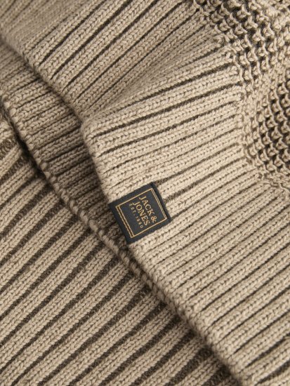 Jack & Jones Ethan High Neck Knit Pullover Crockery - Суичъри & cуичъри с качулка - мъжки суичъри големи размери