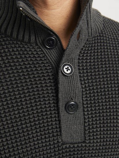 Jack & Jones Ethan High Neck Knit Pullover Black - Суичъри & cуичъри с качулка - мъжки суичъри големи размери