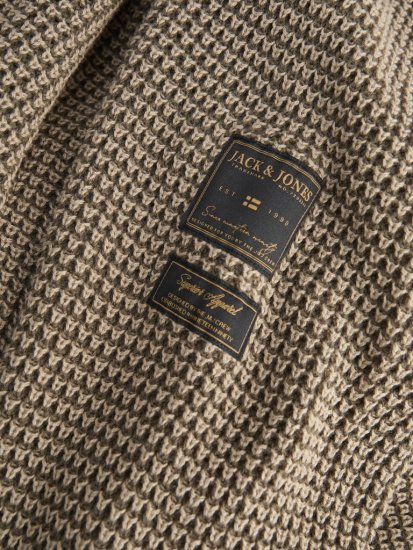 Jack & Jones Zip Knit Hoodie Crockery - Суичъри & cуичъри с качулка - мъжки суичъри големи размери