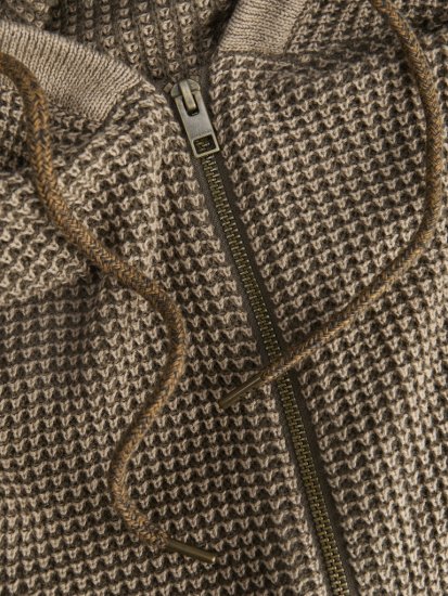 Jack & Jones Zip Knit Hoodie Crockery - Суичъри & cуичъри с качулка - мъжки суичъри големи размери