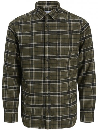 Jack & Jones James Long Sleeve Flannel Shirt Rosin - Ризи - мъжки ризи големи размери