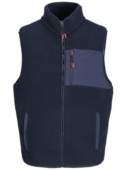 Jack & Jones Thatcher Fleece Vest Sky Captain - Елеци - Елеци в големи размери