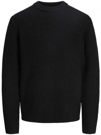 Jack & Jones Bleecker Crew Neck Knitted Sweater Black - Суичъри & cуичъри с качулка - мъжки суичъри големи размери