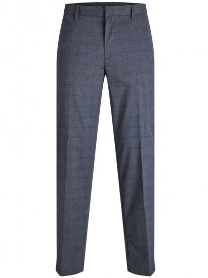 Jack & Jones Harry Pedro Formal Check Trousers Dark Navy - Дънки и панталони - мъжки Дънки и панталони големи размери