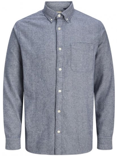 Jack & Jones Brook Twill Long Sleeve Shirt Night Sky - Ризи - мъжки ризи големи размери