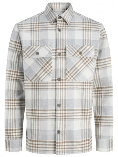 Jack & Jones Rayle Melange Check Long Sleeve Overshirt Brown - Ризи - мъжки ризи големи размери