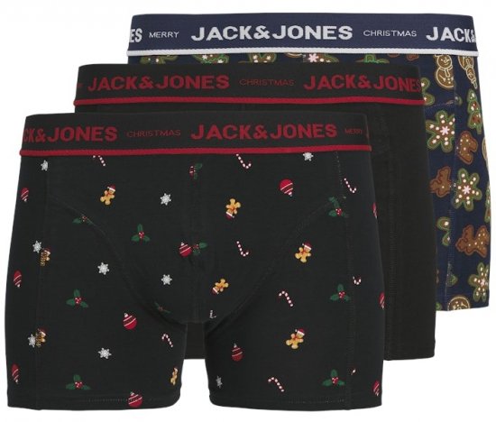 Jack & Jones Gingerbread Trunks 3-Pack Black - Бельо & Бански шорти - Мъжко бельо големи размери