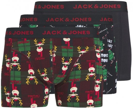 Jack & Jones Rudolph Trunks 3-Pack Dark Navy - Бельо & Бански шорти - Мъжко бельо големи размери